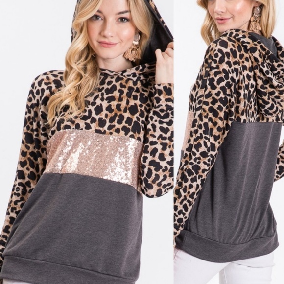 Last!! Grey Leopard Hoodie - Picture 2 of 3